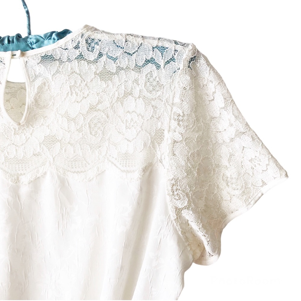 Bodysuit Short Sleeve Cream Satin and Lace Marks & Spencer Size 14/Large - Picture 12 of 16